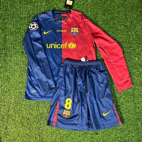 Andrés Iniesta 8 – Barcelona 2009 Final Retro Kit Jersey –  Trikot  Maillot Soccer Shirt